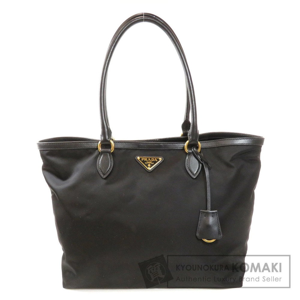 Prada Tessuto Leather Tote Bag Black